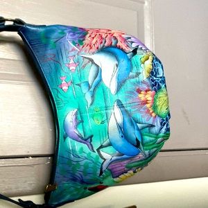 Dolphin leather Anuschka handbag